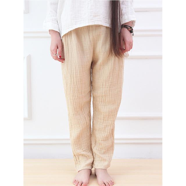 Breathable Loose Linen Trousers Vintage Pants Women Johnature 1278268 - Tokyo Fashion