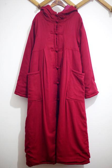 Button Pocket Hap Vintage Long Coat Women Johnature 4988853 - Tokyo Fashion