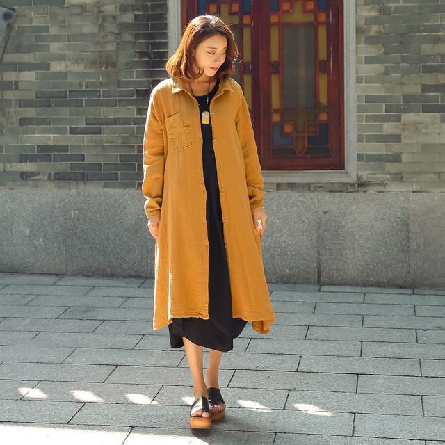 Button Cotton Linen Tops 3 Colour Shirts Women Johnature 7422032 - Tokyo Fashion