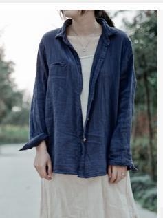 Button Long Solid Casual Blouse Women Johnature 4918966 - Tokyo Fashion